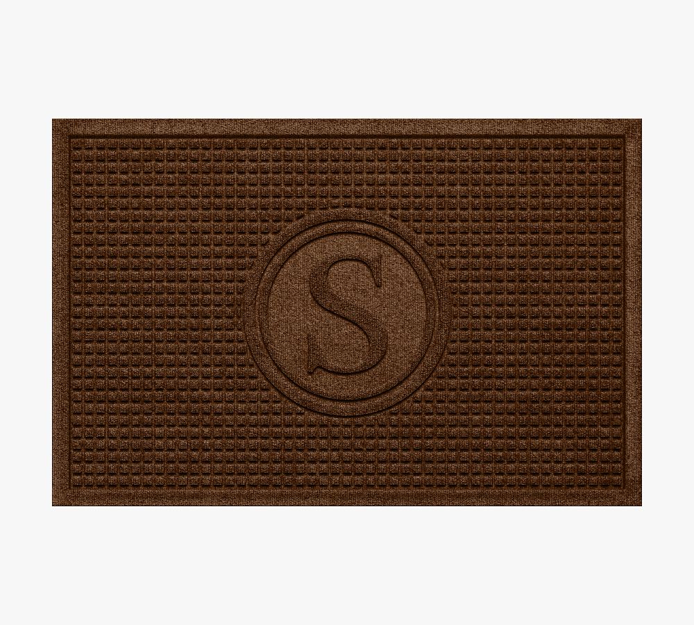 WaterHog Squares Monogram Doormat - 2'X 3', Dark Brown