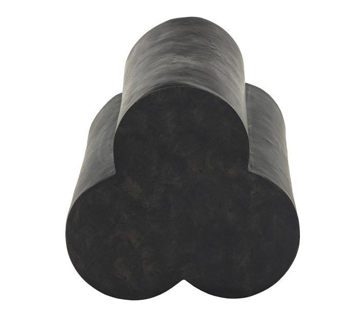 Top view of heart-shaped metal accents meeting in the center