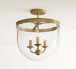 Elizabeth Glass Hundi Semi Flush Mount (15")