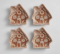 Open Box: Gingerbread House Stoneware Appetizer Plates, Set of 4
