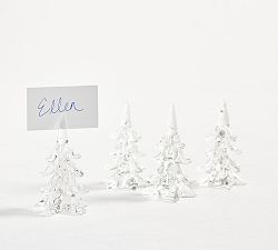 Open Box: Holiday Tree Glass Place Card Holders, Set of 4