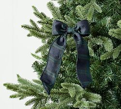 Open Box: Plaid Bow Clip (Small) - Blue/Green