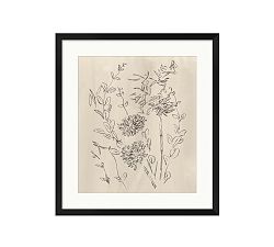 Open Box: Blooming Sketch 6 Framed Print (18"x20") - Black Frame