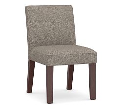 Open Box: Classic Upholstered Dining Side Chair - Performance Chateau Basketweave Light Gray, Espresso Legs