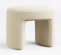 Open Box: Kennedy Upholstered Accent Stool - Performance Cozy Chenille, Ivory