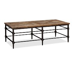 Open Box: Parquet Rectangular Reclaimed Wood Coffee Table (54") - Natural, Dark Bronze