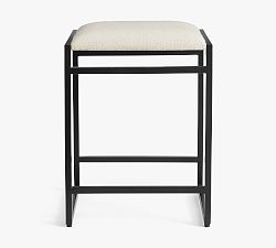 Open Box: Hardy Upholstered Backless Counter Stool (24.5") - Performance Boucle Oatmeal