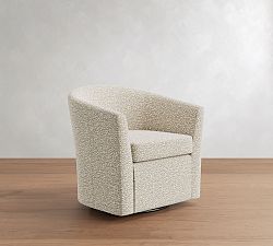 Open Box: Hyde Swivel Armchair - Performance Micro Boucle Pebble