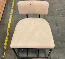 Open Box: Lowen Leather Counter Stool (26") - Nubuck Sand, Bronze