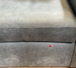 Open Box: Ayden Barrel Arm Leather Swivel Armchair (32") - Keystone Azure