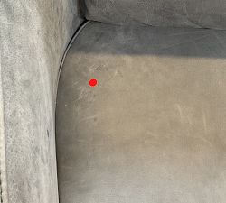 Open Box: Ayden Barrel Arm Leather Swivel Armchair (32") - Keystone Azure