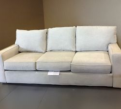 Open Box: Buchanan Square Arm Sofa (83.5"), 3X3 - Performance Heathered Tweed Pebble, Espresso