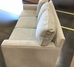 Open Box: Buchanan Square Arm Sofa (83.5"), 3X3 - Performance Heathered Tweed Pebble, Espresso