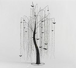 Open Box: Lit HalloweenTwinkling Willow Tree (8Ft) - Black