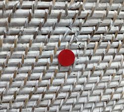 Open Box: Tava Handwoven Rattan Divided Hamper, - White