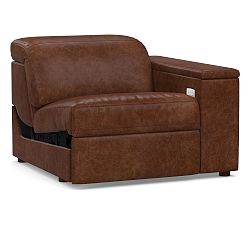 Open Box: Ultra Lounge Square Arm Right-Arm Recliner - Statesville Molasses