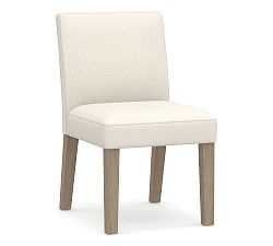 Open Box: Classic Upholstered Dining Side Chair - Performance Chateau Basketweave Light Gray, Espresso Leg