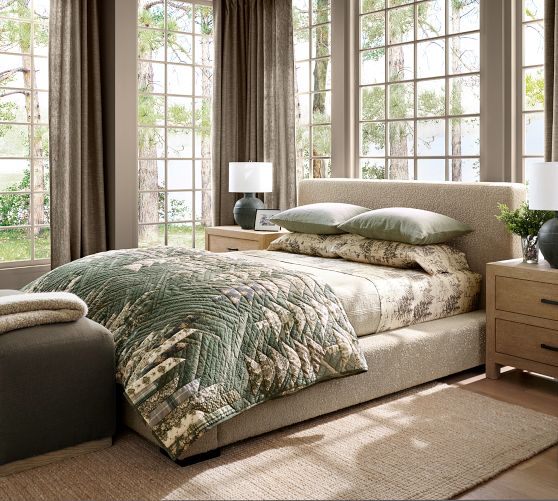 Carmel Low Upholstered Bed by Pottery Barn
