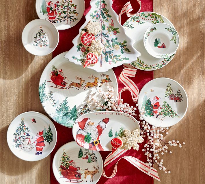 Christmas in the Country Stoneware Appetizer Plates - Set of 8