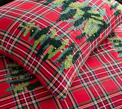 Elliot Tree Embroidered Plaid Sham