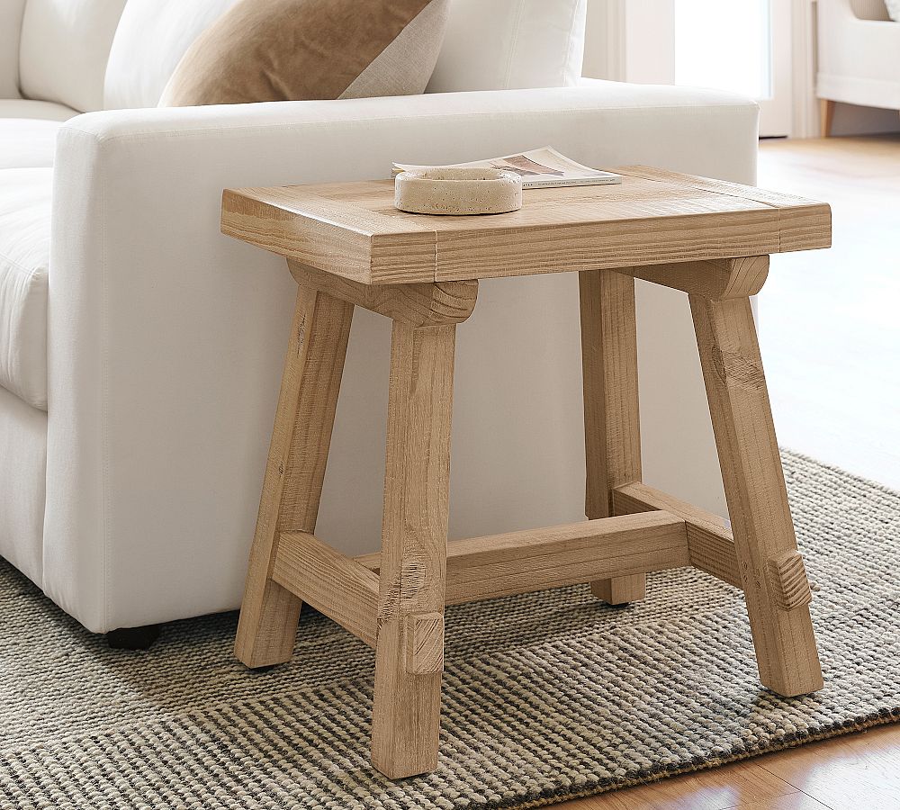 Farmhouse Trestle Rectangular Side Table (18") by Pottery Barn