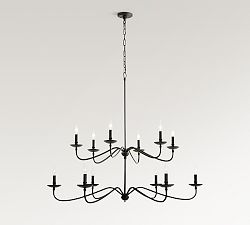 Lucca Iron Round 2-Tier Chandelier (48")