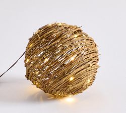 Rattan Twinkle Light Orb