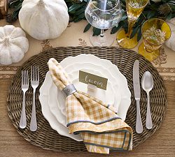 Two-Tone Gingham Organic Cotton Napkins - Set of 4