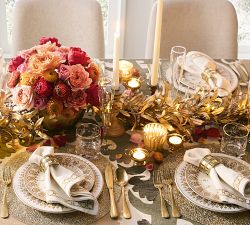 Etched Gold Rim Highball Glasses - Set of 4