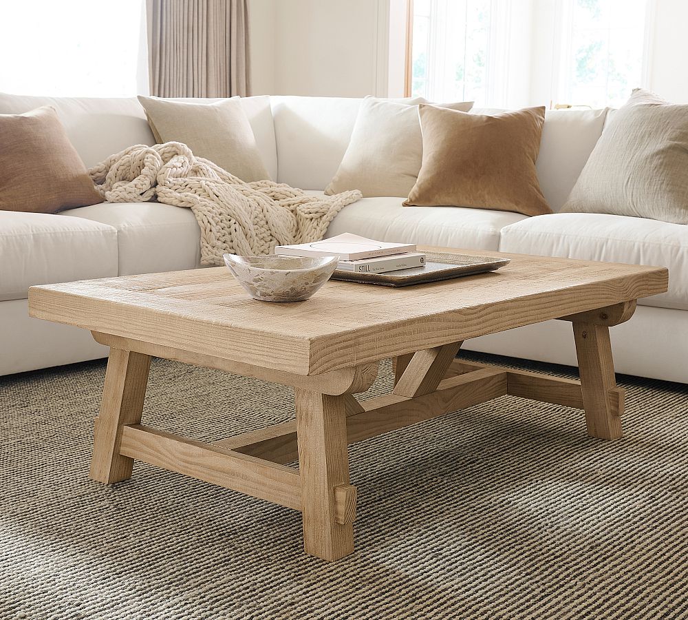 Farmhouse Trestle Rectangular Coffee Table (54") by Pottery Barn