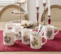 12 Days of Christmas Stoneware Mugs - Mixed Set of 12