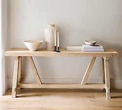 Farmhouse Trestle Rectangular Console Table (74")