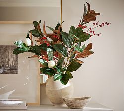 Faux Magnolia Red Berry Bundle