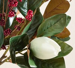 Faux Magnolia Red Berry Bundle