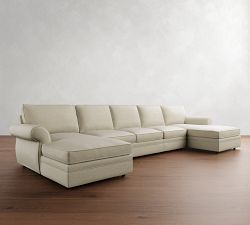 Pearce Roll Arm 4-Piece Double Chaise Sectional (166")