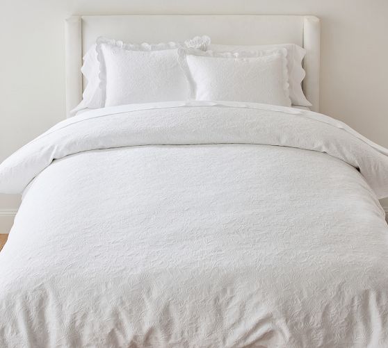 Abigail Scalloped Textured Duvet Cover by Pottery Barn