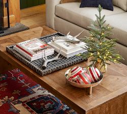 Faux Lit Burlap Potted Pine Tree