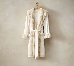 Ruched Faux Fur Robe