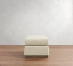 Carmel Wide Arm Wood Base Ottoman