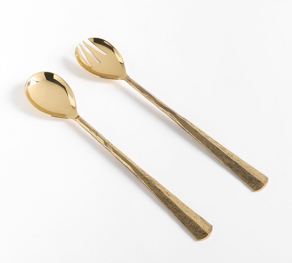 Ridge Serving Utensils - Set of 2 - Set of 2 - Gold