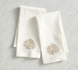 Coral Print Hand Towels - Set of 2