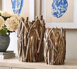 Driftwood Hurricane Candle Holder