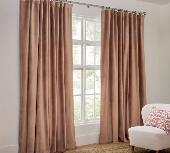 Custom Velvet Twill Blackout Curtain - Rosewood by Pottery Barn