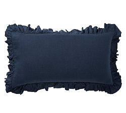 Open Box: Belgian Flax Linen Fringe Ruffle Sham, King, Set of 2 - Midnight