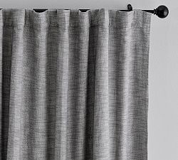 Open Box: Seaton Textured Cotton Light Filtering Curtain, 100"W x 96"L - Flagstone