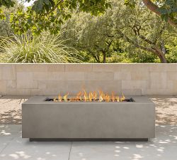 Burrows Steel Rectangular Propane Fire Pit Table with Lid Cover (42"-70")
