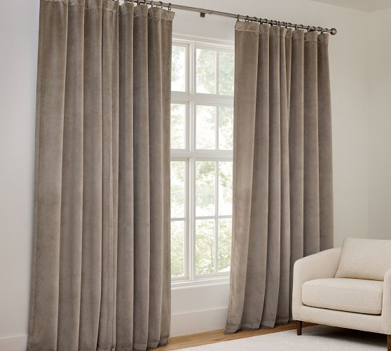 Custom Velvet Twill Blackout Curtain - Mochaccino by Pottery Barn