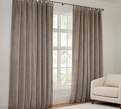 Custom Velvet Twill Blackout Curtain - Mochaccino