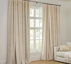 Custom Velvet Twill Blackout Curtain - Oatmeal