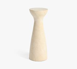 Open Box: Sorrento Marble Accent Table, Travertine, 14"